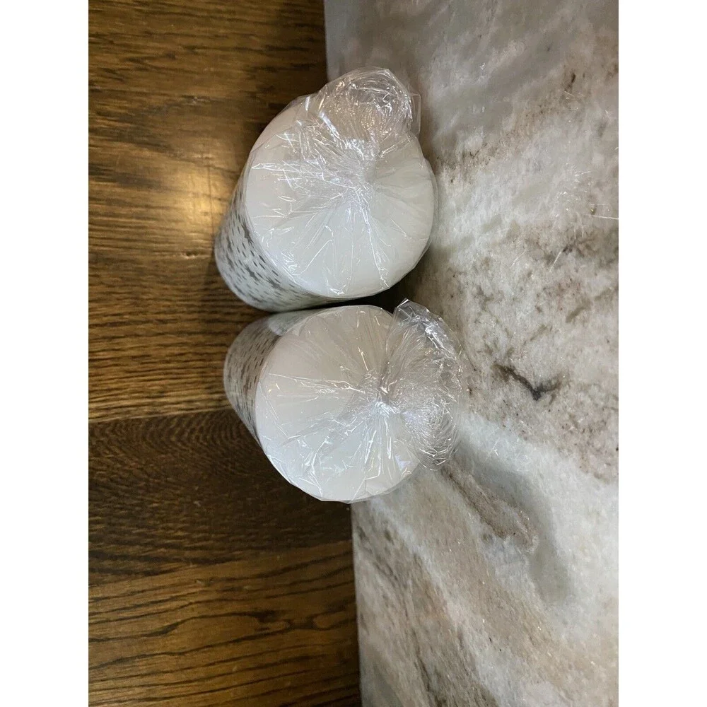 Ikea Vinterfint Candle Set of 2 Silver Star Pillar 605.518.95 Unscented